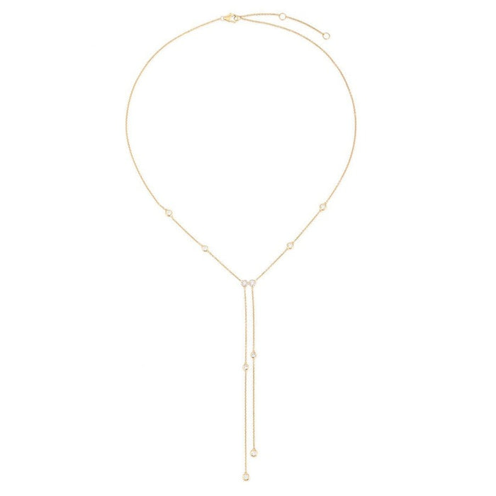 Thread Diamond Lariat Necklace in 14K Yellow Gold