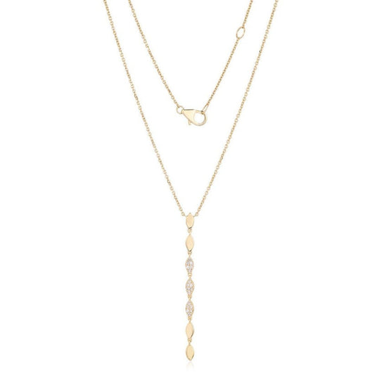 Pure Elegance Diamond Lariat Necklace in 14K Yellow Gold