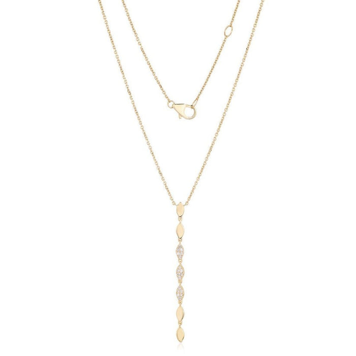 Pure Elegance Diamond Lariat Necklace in 14K Yellow Gold