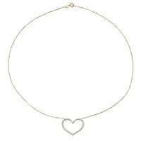 Heart Shape Pendant Necklace in 14K Yellow Gold