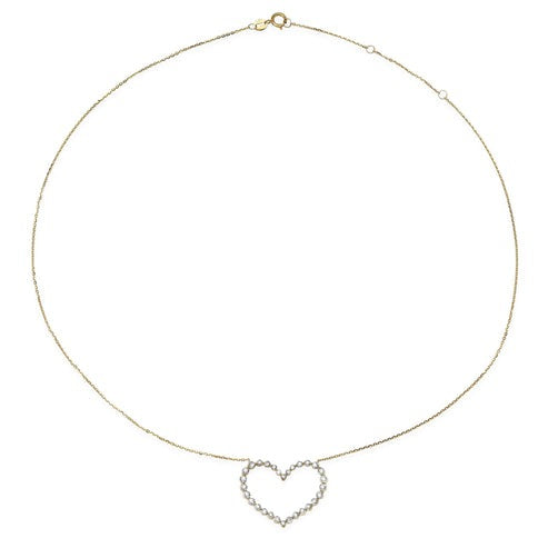 Heart Shape Pendant Necklace in 14K Yellow Gold
