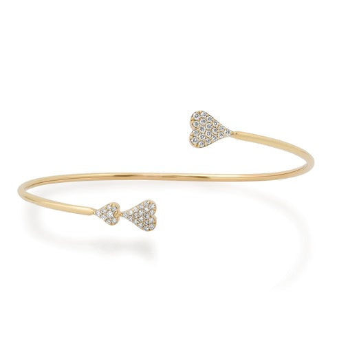 Nova Whisper Cuff Bangle Bracelet in 14K Yellow Gold