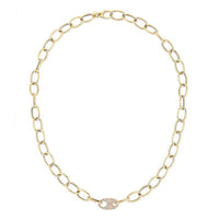 Elongated Paperclip Link Necklace in 14K Yellow Gold