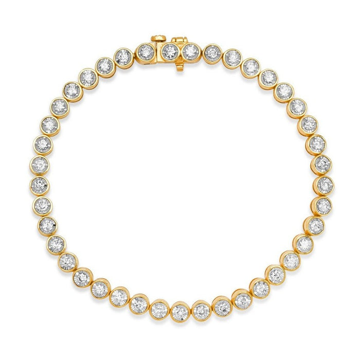 Round Diamond Tennis Bracelet in 14K Yellow Gold