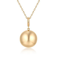 Polished Round Pendant Necklace in 14K Yellow Gold