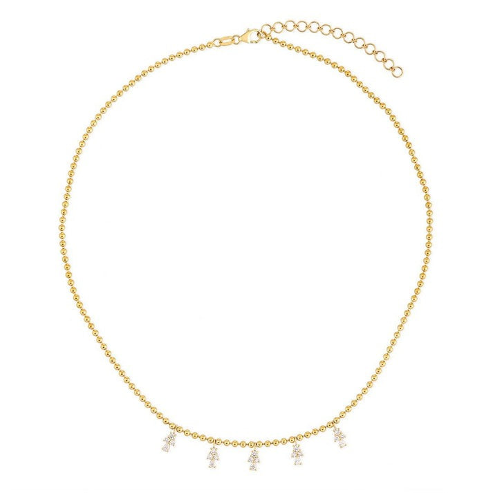Pear Shape Diamond Necklace in 14K Yellow Gold