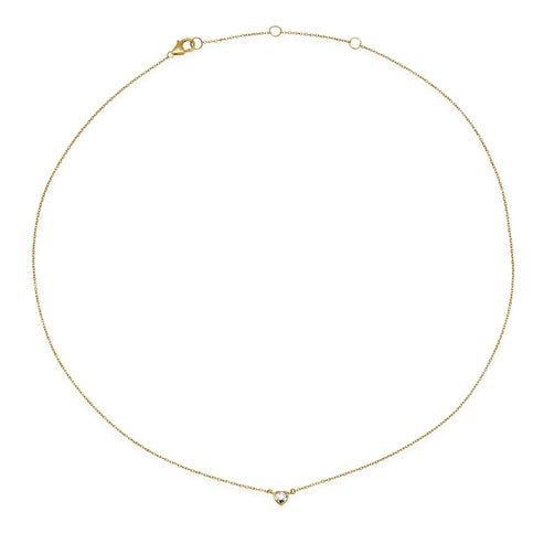 Heart Diamond Pendant Necklace in 14K Yellow Gold