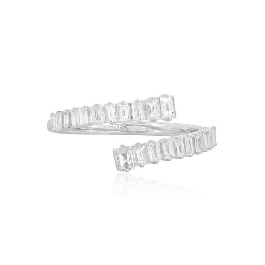 Diamond Infinity Baguette Wraparound Ring in 14K White Gold