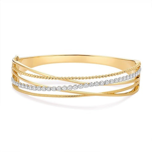 Golden Vine Bangle Bracelet in 14K Yellow Gold