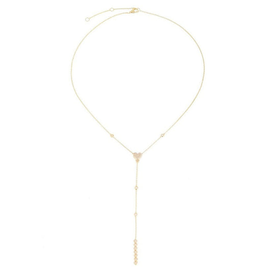Diamond Serenity Lariat Necklace in 14K Yellow Gold