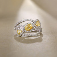 Diamond Halos Open Wrap Ring in 14K White Gold