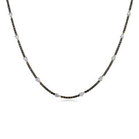Timepiece Diamond Station Necklace in 14K Yellow Gold