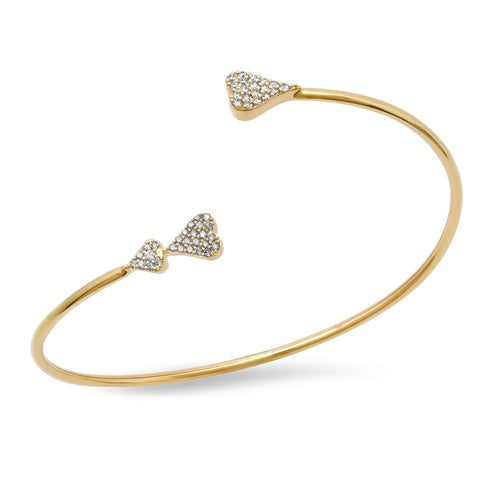 Nova Whisper Cuff Bangle Bracelet in 14K Yellow Gold