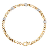 Elegance Diamond Link Bracelet in 14K Yellow Gold