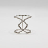 Diamond Open Circle Ring in 14K White Gold