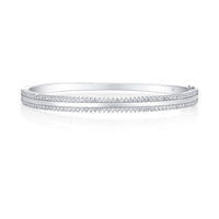 Diamond Arc Bangle Bracelet in 14K White Gold