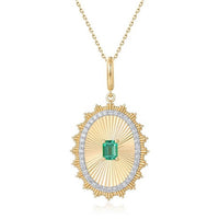 Emerald Glide Diamond Pendant Necklace in 14K Yellow Gold
