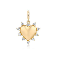 Heart Cut Diamond Pendant Necklace in 14K Yellow Gold