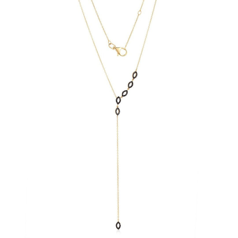 Brilliance Weave Diamond Lariat Necklace in 14K Yellow Gold