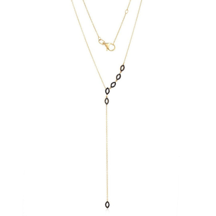 Brilliance Weave Diamond Lariat Necklace in 14K Yellow Gold