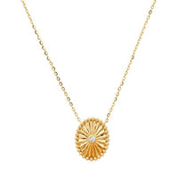 Sunburst Diamond Pendant Necklace in 14K Yellow Gold