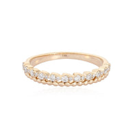 Beaded Diamond Eternity Band Ring in 14K Yellow Gold