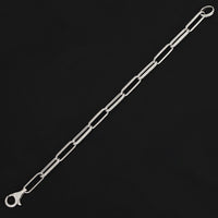 Elongated Pave Link Bracelet in 14K White Gold