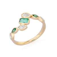 Ethereal Diamond Emerald Eternity Ring in 14K Yellow Gold
