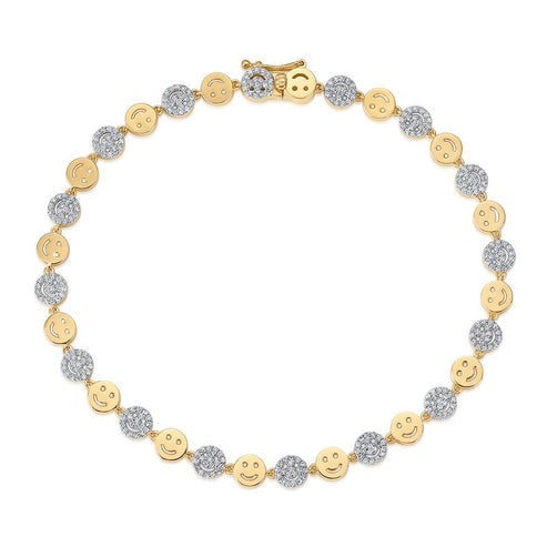 Seven Diamond Lustrous Diamond Bracelet in 14K Yellow Gold