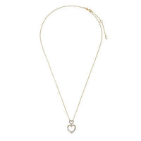 Double Open Heart Diamond Pendant Necklace in 14K Yellow Gold