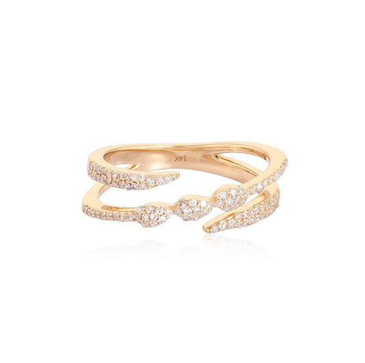 Ethereal Open Wrap Diamond Ring in 14K Yellow Gold