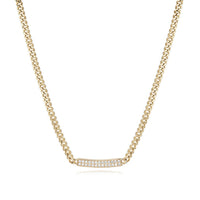 Bar Pave Round Diamond Bracelet in 14K Yellow Gold