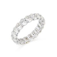 Oval Cut White Diamond Eternity Ring in 18K White Gold
