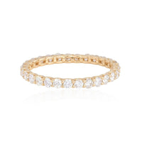Classic White Diamond Eternity Band Ring in 14K Yellow Gold
