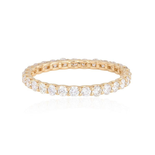 Classic White Diamond Eternity Band Ring in 14K Yellow Gold