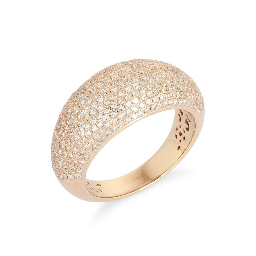 Luna Dome Diamond Ring in 14K Yellow Gold