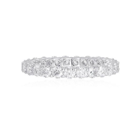 Diamond Round Eternity Band Ring in 18K White Gold