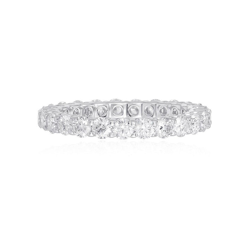 Diamond Round Eternity Band Ring in 18K White Gold