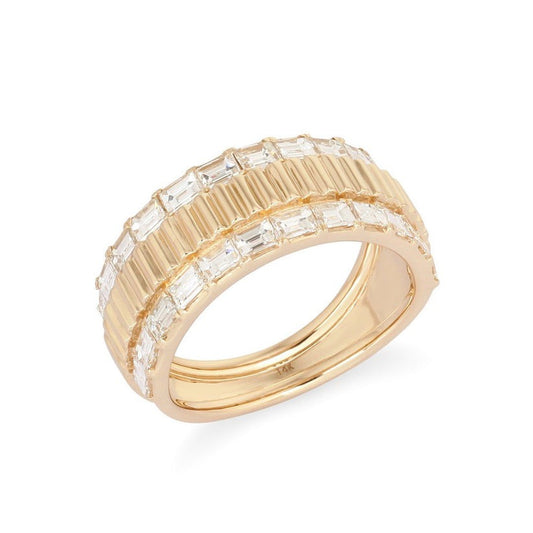 Pure Shine Baguette Diamond Band Ring in 14K Yellow Gold
