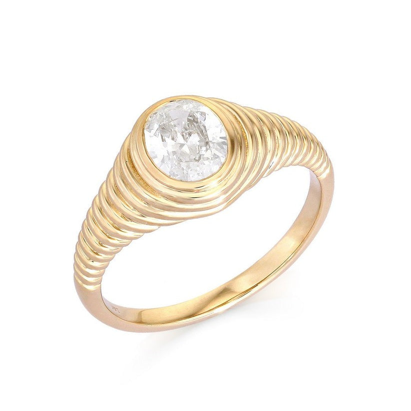 Radiance Diamond Solitaire Ring in 14K Yellow Gold