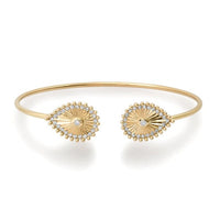 Shiny Diamond Bangle in 14K Yellow Gold