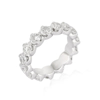 Eternity Band Round Cut Diamond Ring in 18K White Gold