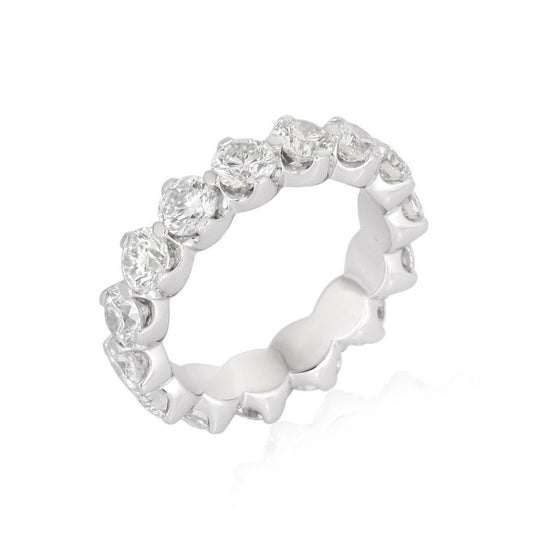 Eternity Band Round Cut Diamond Ring in 18K White Gold