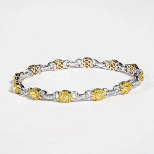 Oval Yellow Diamond Tennis Bracelet in 18K Yellow Gold