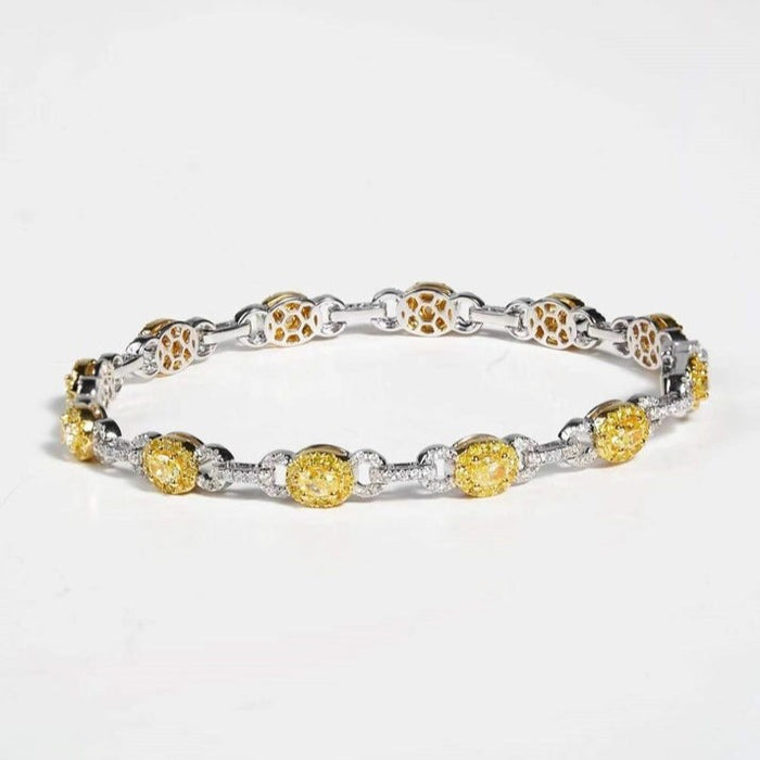 Oval Yellow Diamond Tennis Bracelet in 18K Yellow Gold