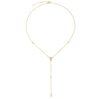 Charm Diamond Lariat Necklace in 14K Yellow Gold