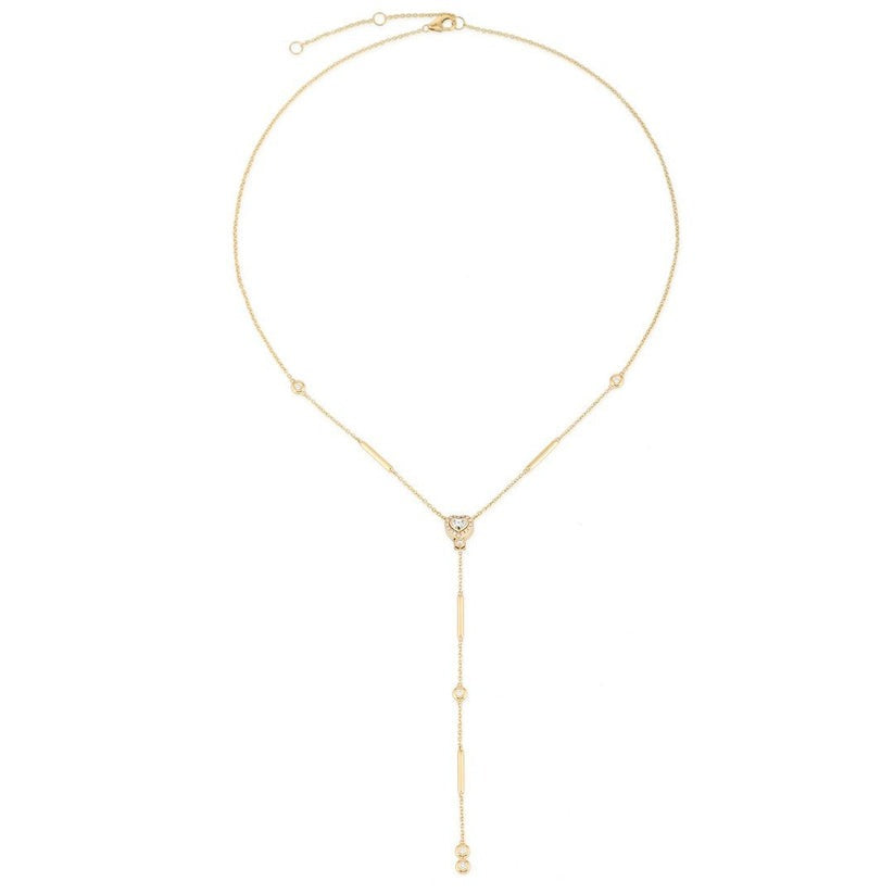 Charm Diamond Lariat Necklace in 14K Yellow Gold