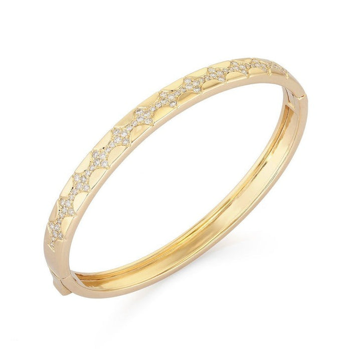 Radiant Stream Diamond Bangle Bracelet in 14K Yellow Gold