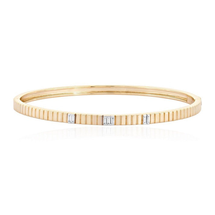 Chic Horizon Bangle Bracelet in 14K Yellow Gold