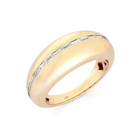 Classic Band Smooth Dome Diamond Ring in 14K Yellow Gold